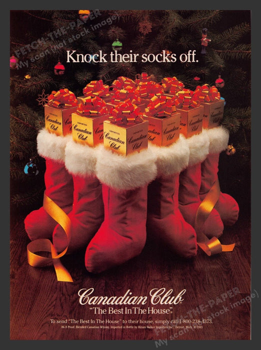 1983 Canadian Club "The Best in the House" Stockings Print Advertisement Ad