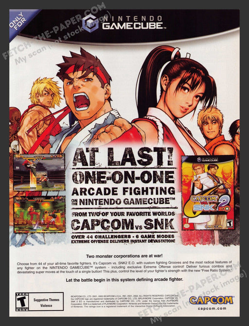2002 Print Advertisement Video Game Capcom Vs. SNK 2 Ad.