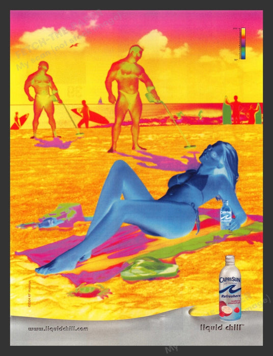 2004 Capri Sun Refreshers Liquid Chill Drink Beach Print Advertisement Ad
