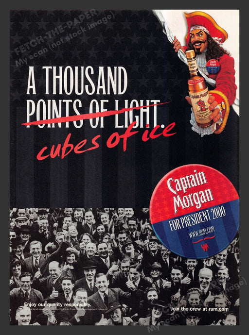 2000 Captain Morgan For President Print Advertisement Ad