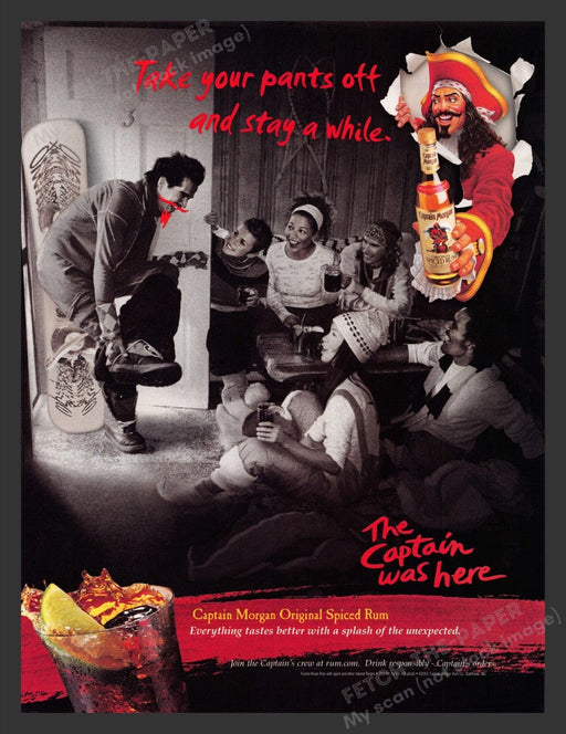 2003 Captain Morgan "Snowboarding" Print Advertisement Ad