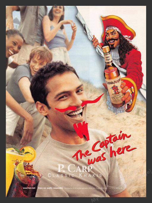 1999 Captain Morgan Spiced Rum Jumps Into Clothing Ad Print Advertisement Ad