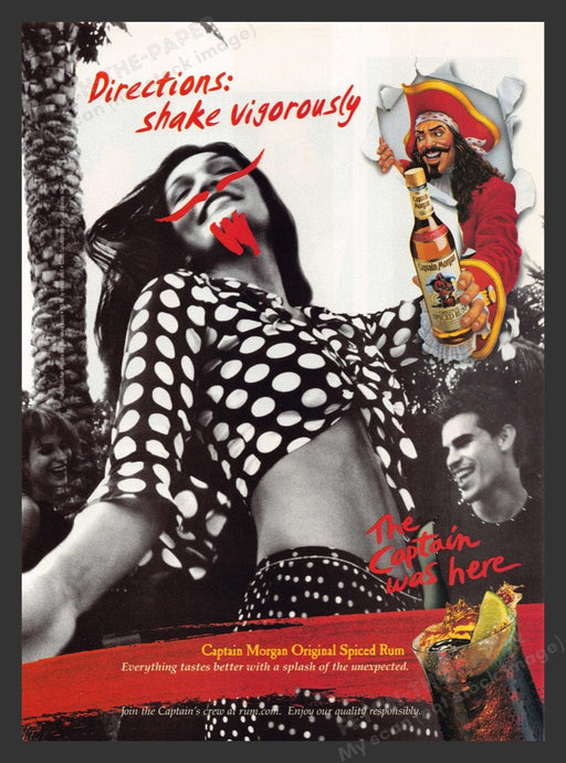 2001 Captain Morgan Spiced Rum "Shake Vigorously" Print Advertisement Ad
