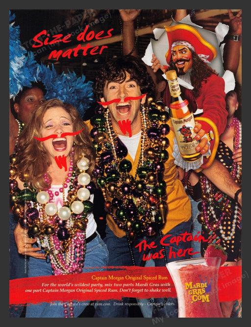 2002 Captain Morgan Spiced Rum Size Does Matter Print Advertisement Ad
