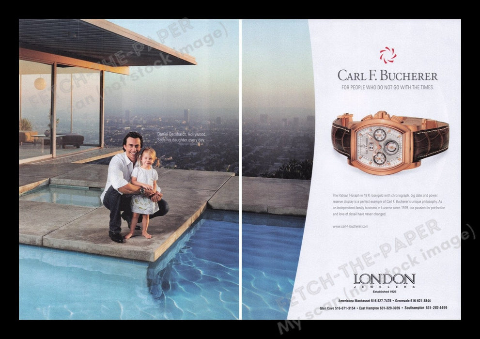 Carl F. Bucherer Watch 2000s Print Advertisement (2 pages) 2007 Patravi T-Graph Fetch the Paper!