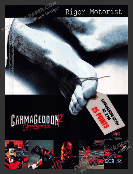 1998 Print Advertisement Carmageddon 2: Carpocalypse Now Video Game Ad.