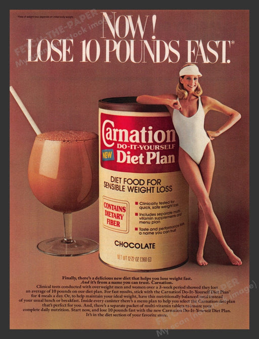 1984 Carnation Do-it-yourself Diet Plan Shakes Print Advertisement Ad