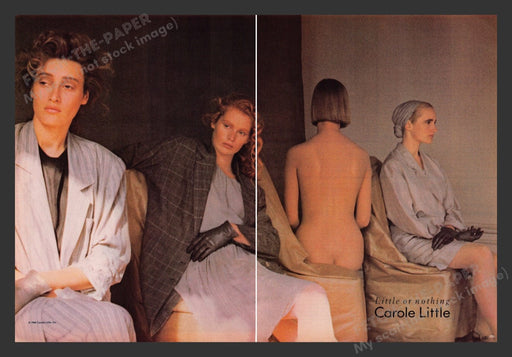 1988 Carole Little Clothing Little or Nothing Nude Print Advertisement (2 Pages)