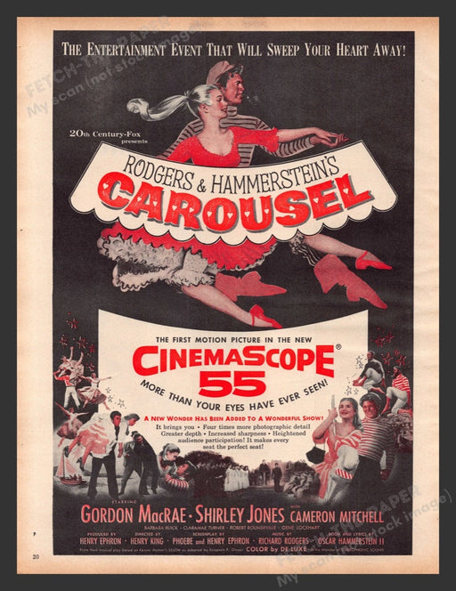 1956 Carousel Movie Release Color Print Advertisement Ad