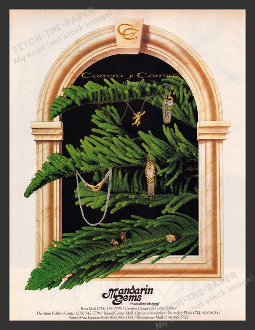 1987 Carrera y Carrera Madrid Mandarin Gems Jewelry Print Advertisement Ad