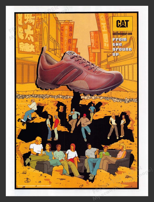2002 CAT Caterpillar Shoes Print Advertisement Ad