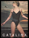 Catalina Swimwear 1980s Print Advertisement Ad 1985 UFO Scared Model Fetch the Paper!