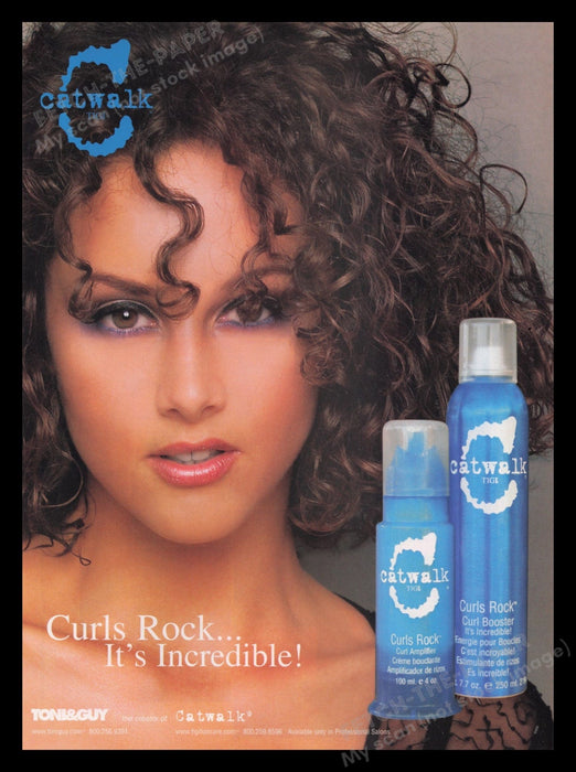Catwalk 2000's Print Advertisement Ad 2004 Curls Rock Curly Hair Fetch the Paper!