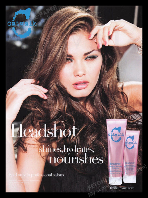 Catwalk TGI Headshot 2000s Print Advertisement Ad 2007 Hair Brunette Fetch the Paper!
