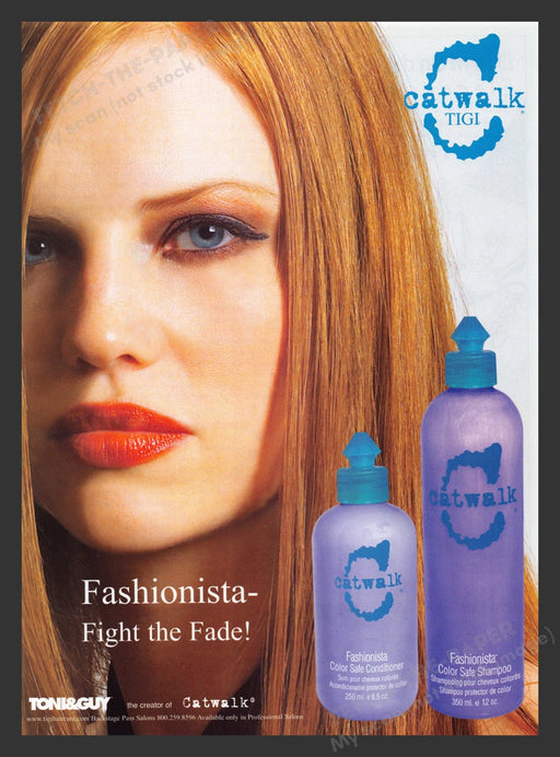 2003 Catwalk Tigi Fashionista Hair Product Redhead Print Advertisement Ad