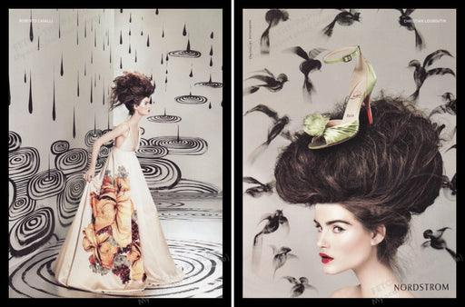Cavalli Christian Louboutin 2000s Print Advertisement Ad Front & Back 2008 Shoes Fetch the Paper!
