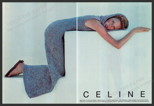 Celine Clothing 1990s Print Advertisement (2 pages) 1999 Cute Freckled Model Fetch the Paper!
