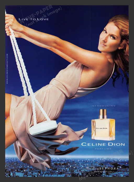 2003 Celine Dion Perfume Swing City at Night Print Advertisement Ad