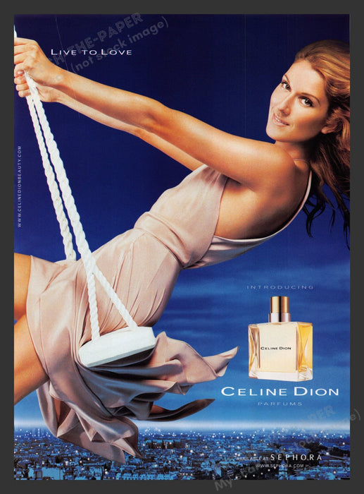 2003 Celine Dion Perfume Swing City at Night Print Advertisement Ad