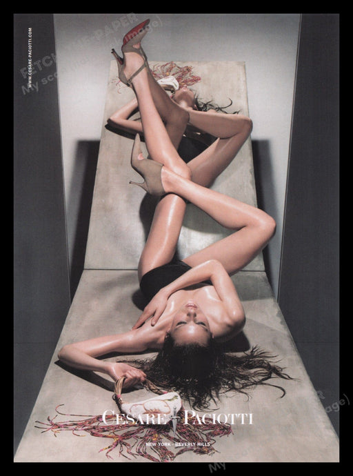 Cesare Paciotti Shoes 2000s Print Advertisement Ad 2008 Sexy Long Legs Mirror Fetch the Paper!