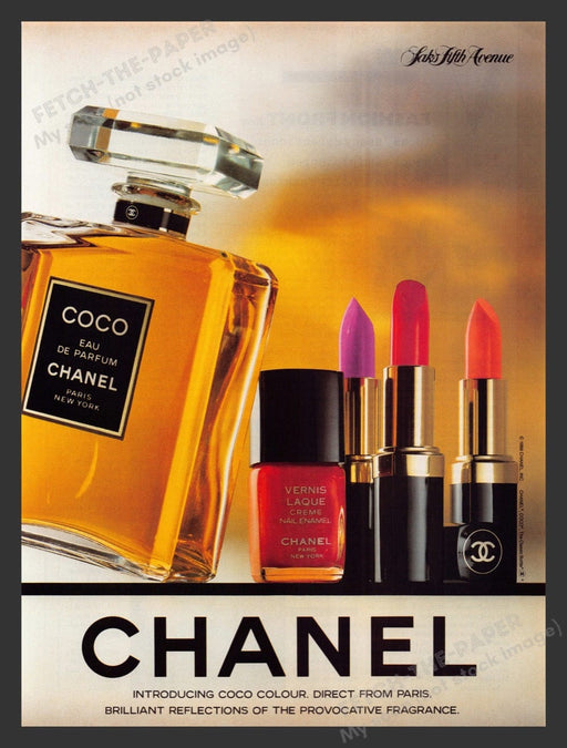 1988 Chanel Coco Colour Cosmetics Print Advertisement Ad
