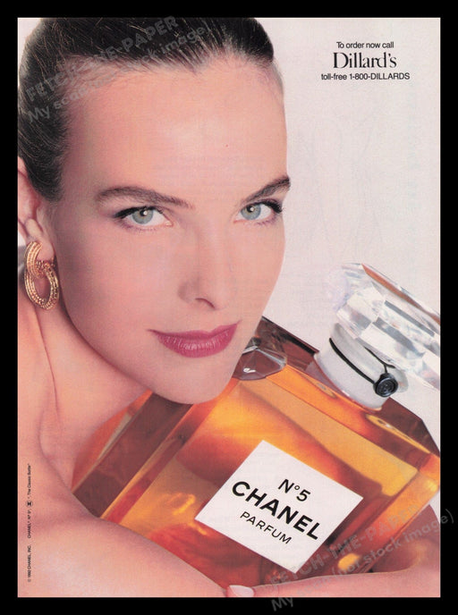 Chanel No. 5 1990s Print Advertisement Ad 1993 Perfume Big Bottle Dillard's Fetch the Paper!