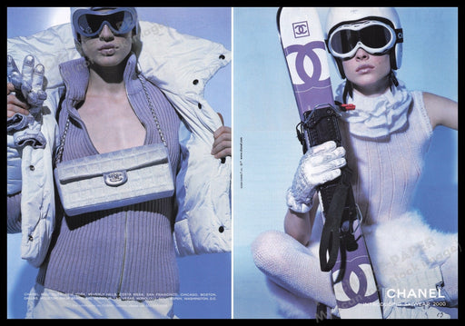 Chanel Skiwear 2000s Print Advertisement (2 pages) 2000 Handbags Fashion Skiing Fetch the Paper!