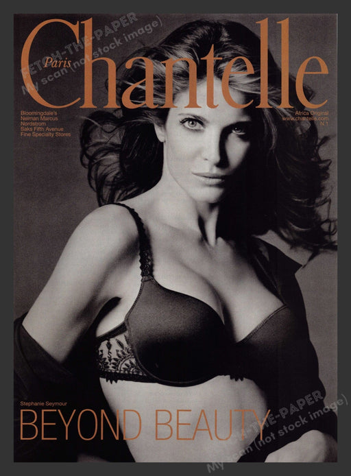 Chantelle 2000s Print Advertisement 2007 Lingerie Stephanie Seymour Bra Sexy Fetch the Paper!