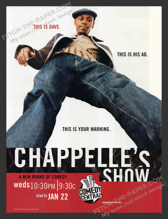 2003 Chappelle's Show T.V. Show Dave Chappelle Famous Print Advertisement Ad.