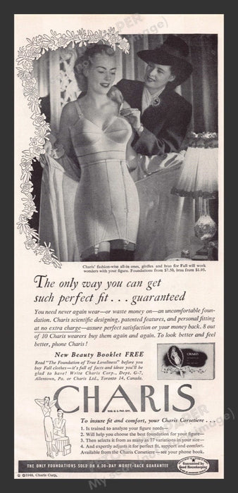 1948 Charis Girdles Getting Dressed Print Advertisement Ad
