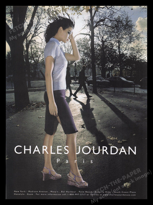 Charles Jourdan 1990s Print Advertisement Ad 1998 Clothing Leg Shoes Fetch the Paper!