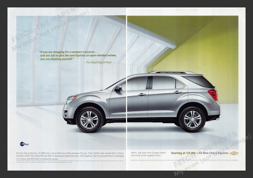 Chevrolet 2000s Print Advertisement (2 pages) 2009 Equinox SUV Chevy Fetch the Paper!