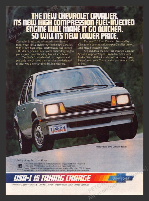 1983 Chevrolet Cavalier USA-1 Car Print Advertisement Ad
