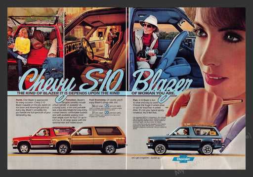 1984 Chevrolet S-10 Blazer Women Occupations Print Advertisement (2 Pages)