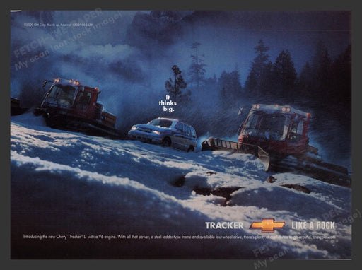 2000 Chevrolet Tracker "Like a Rock" Snow Print Advertisement Ad