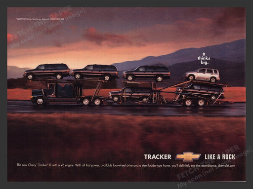 2000 Chevrolet Tracker Semi Truck Car Hauler Print Advertisement Ad