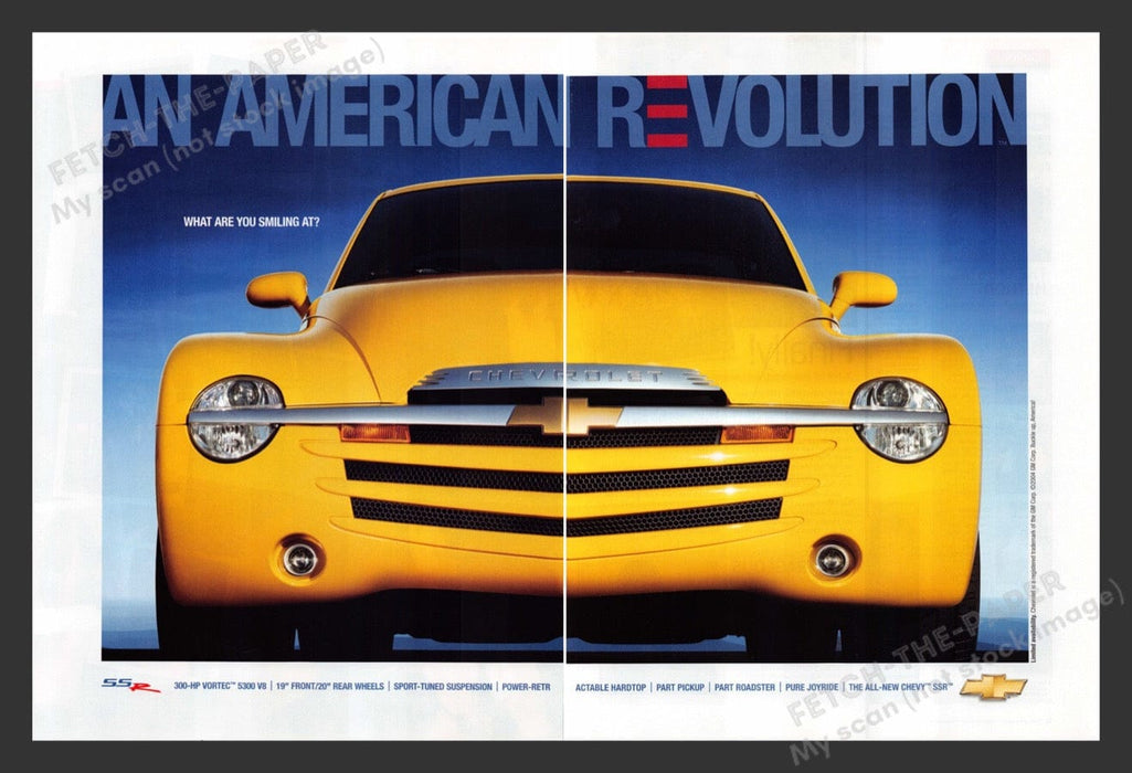 2004 Chevy SSR Yellow Print Advertisement (2 Pages)