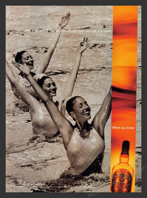 2000 Chivas Regal Scotch Whisky Synchronized Swimming Print Advertisement Ad