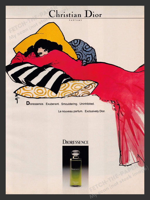 Christian Dior 1980s Print Advertisement Ad 1983 Perfume Dioressence Fetch the Paper!