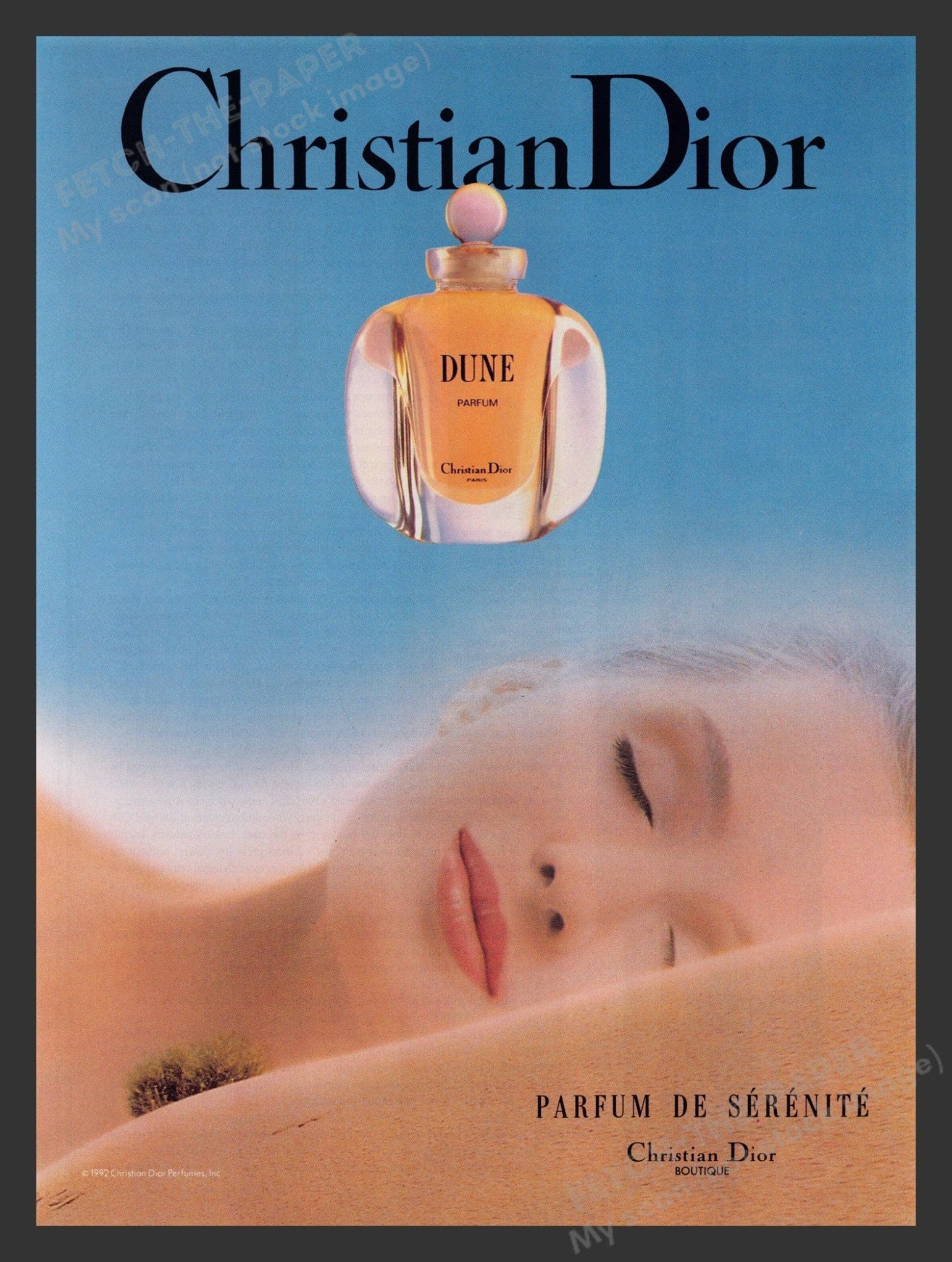 Christian Dior 1990s Print Advertisement 1993 Perfume Dune Parfum Slee christian-dior-1990s-print-advertisement-1993-perfume-dune-parfum-slee