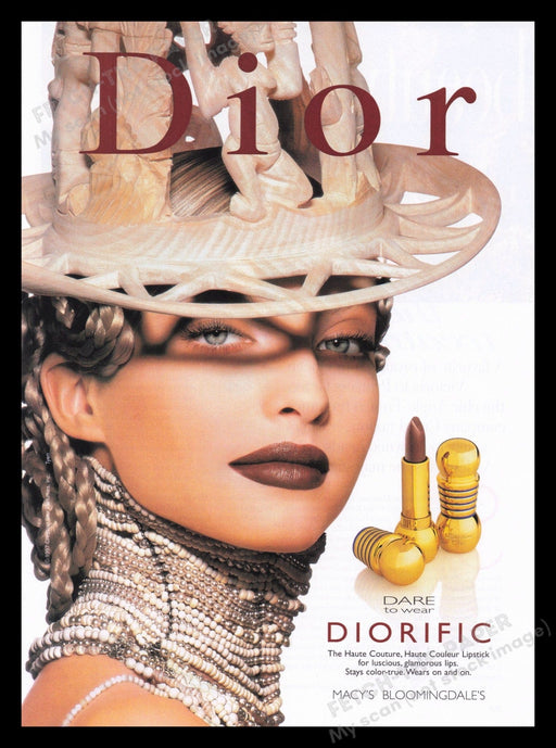 Christian Dior 1990s Print Advertisement Ad 1998 Diorific Haute Couture Cosmetic Fetch the Paper!