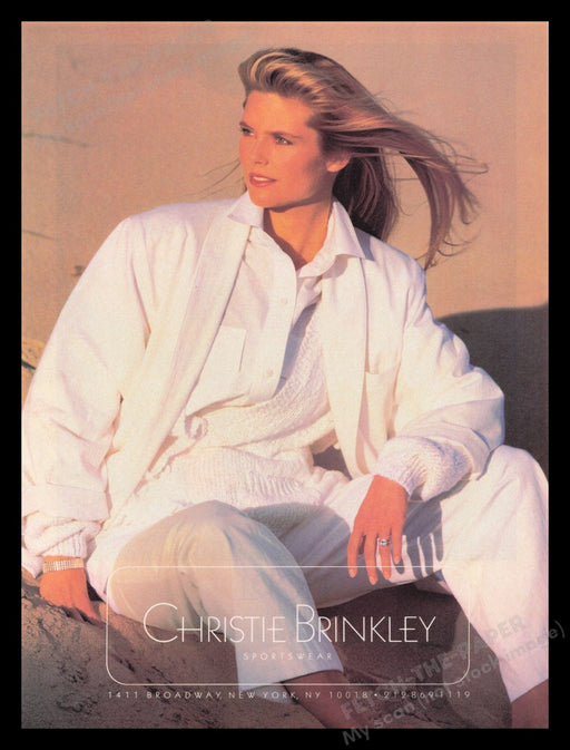 Christie Brinkley Sportswear 1980s Print Advertisement Ad 1985 Fashion Model Fetch the Paper!