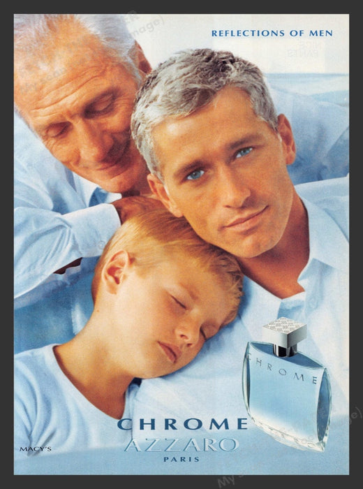 2001 Chrome Azzaro Paris Cologne Reflections of Men Print Advertisement Ad