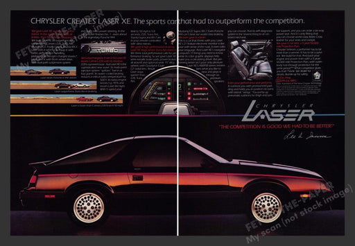 Chrysler 1980s Print Advertisement Ad (2 pages) 1983 Lazer XE Fetch the Paper!
