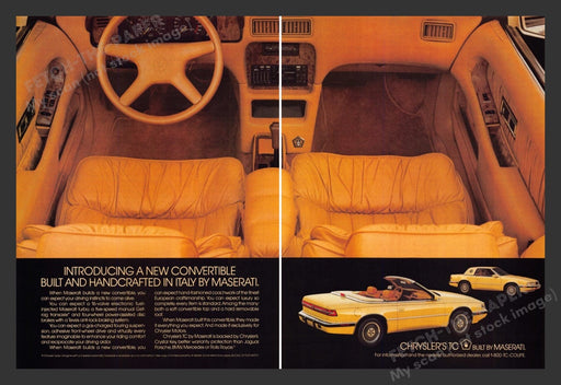 1989 Chrysler TC Convertible Interior Print Advertisement (2 Pages)