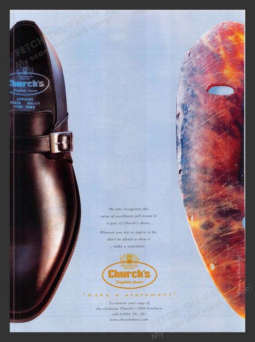 1999 Church's English Shoes Presley in Black Calf Print Advertisement Ad.