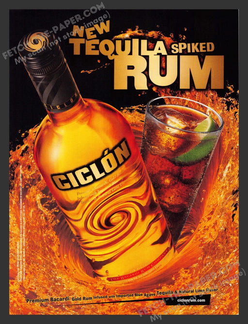 2002 Ciclon Tequila Spiked Rum Alcohol Print Advertisement.