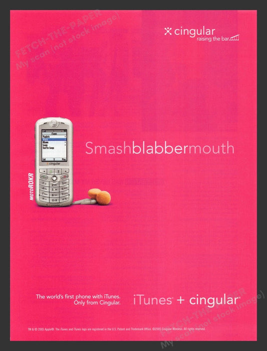 2005 Cingular MotorROKR Cell Phone Print Advertisement Ad