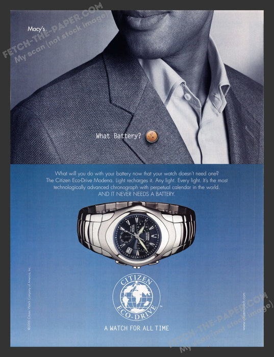 2000 Citizen Watches Citizen Eco-Drive Modena Print Advertisement Ad.