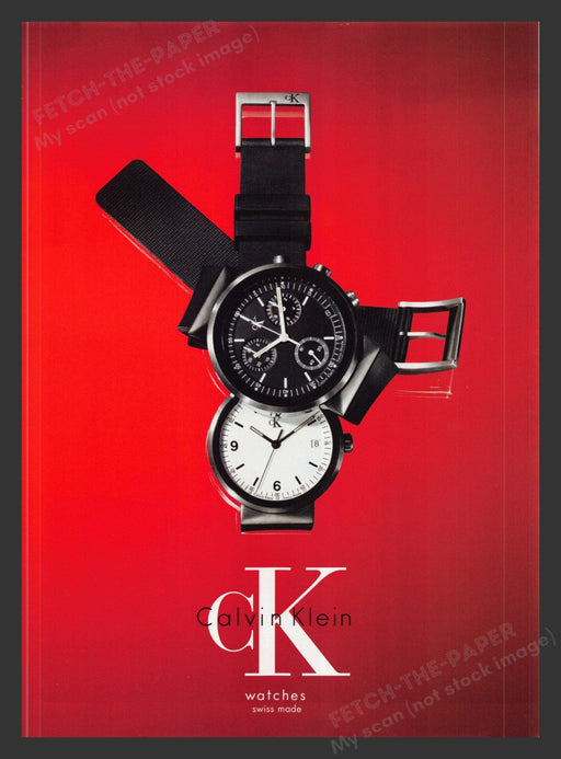 1999 CK Calvin Klein Watches Swiss Made Red Print Advertisement Ad.